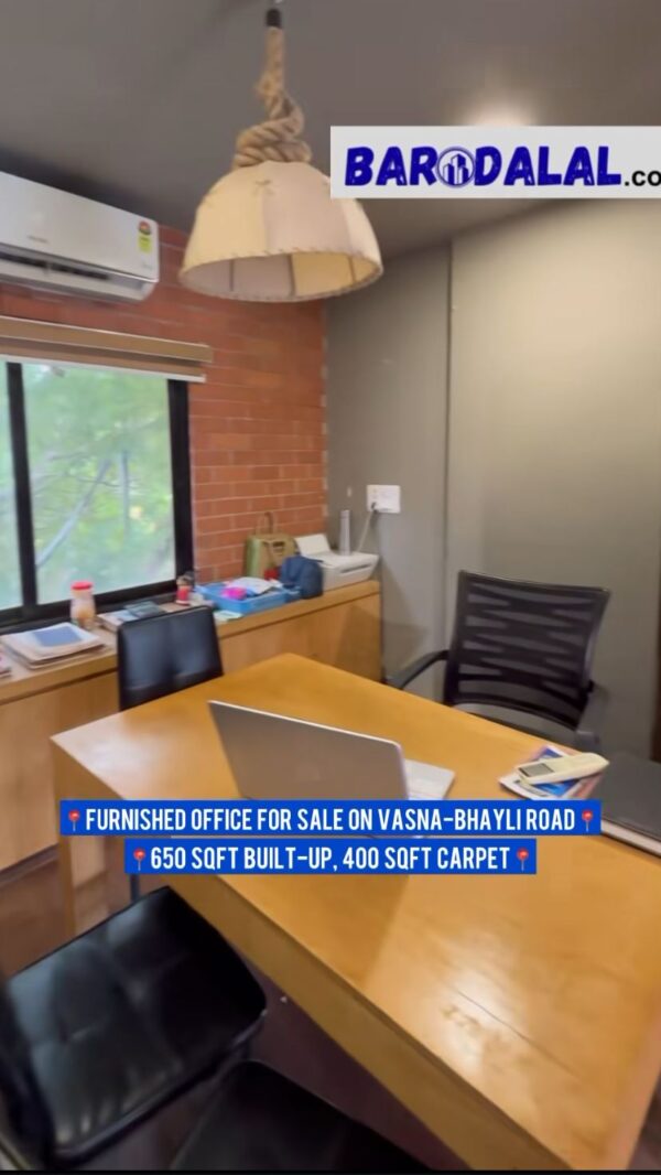 Furnished office for sale in vadodara vasna bhayli road rajpath complex