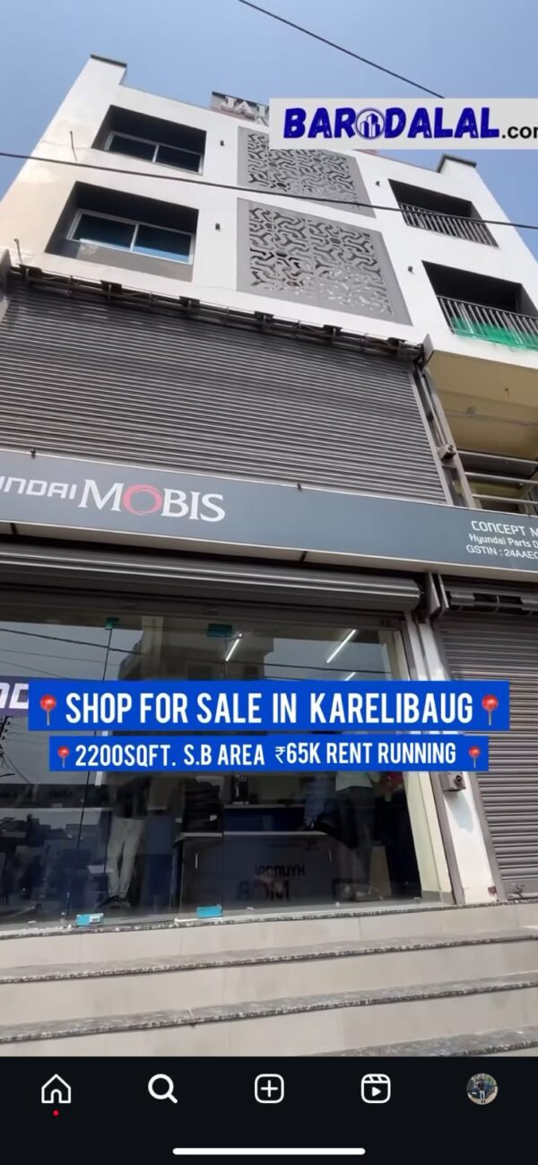 Shop for sale in vadodara karelibaug near jeevan bharti school