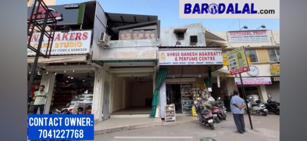 Road touch shop for sale or rent in vadodara khodiyar nagar opposite saket apartment