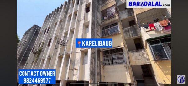 Semi furnished 2bhk flat for sale in vadodara karelibaug geetanjali apartment