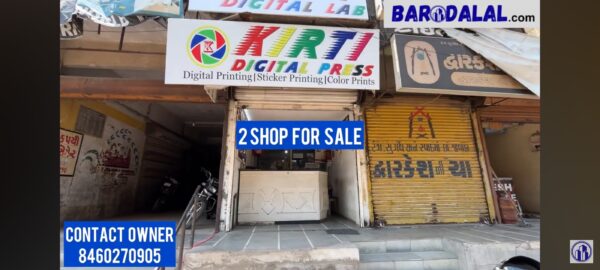 2 shops for sale in vadodara ajwa road nathalal shopping center