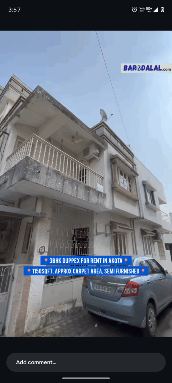 3bhk Duplex For Rent In Vadodara Akota