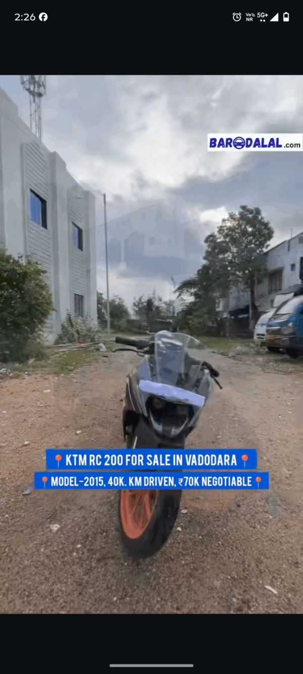 KTM RC 200 For Sale In Vadodara
