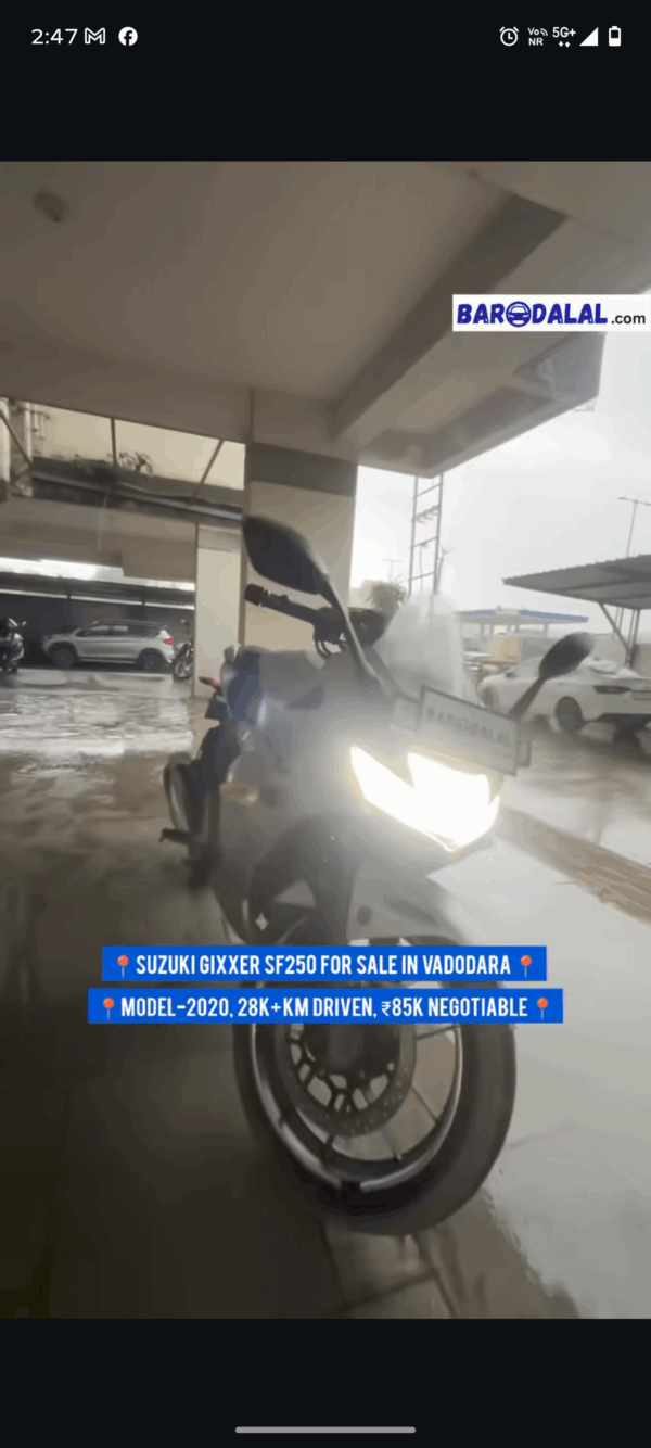 Suzuki Gixxer  SF250 For Sale In Vadodara