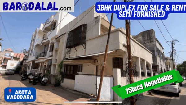 Semi Furnished 3bhk Duplex For Sale Or Rent Akota, Vadodara,