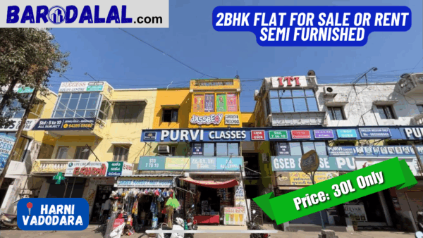 semi furnished 2bhk Falt for sale or rent in vadodara,warashiya ring road, Harni,