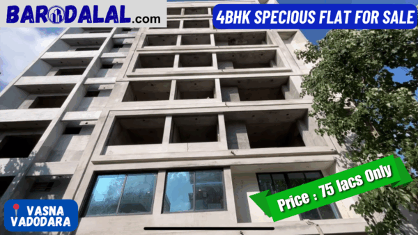 4bhk  Specious Flat For Sale,Vadodara,Tulip Recidency, Vasna Road,