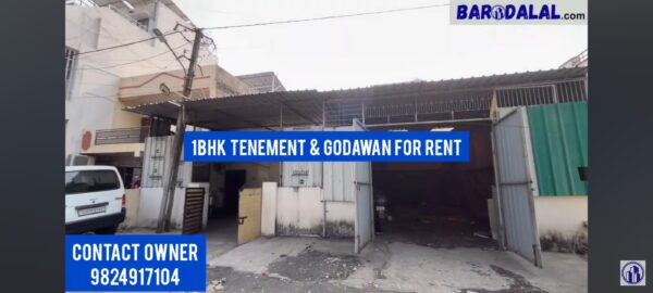 1bhk tenament and godawn for rent in vadodara gorwa laxmikunj society