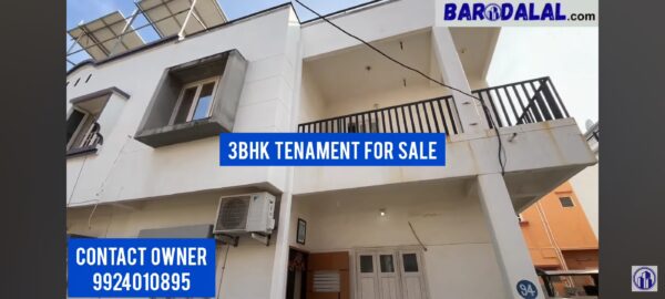 3bhk tenament for sale in vadodara tandalja road gulabvatika society