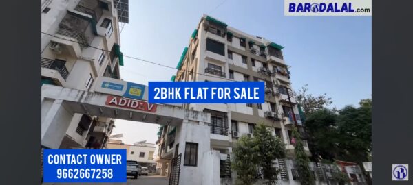 Semi furnished 2bhk flat for sale in vadodara manjalpur adidev residency