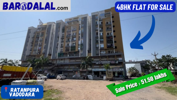 Full furnished 4bhk flat for sale in vadodara Ratanpur Kuber City