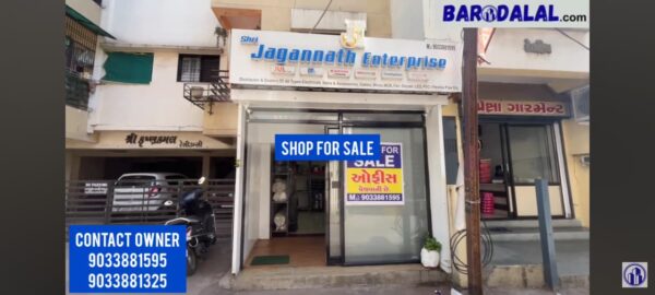 Semi furnished ground floor shop for sale in vadodara warasiya dada shyam apartment