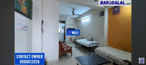 Semi furnished 2bhk flat for sale in vadodara wadi vrajdham flat