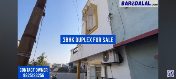 Semi furnished 3bhk duplex for sale in vadodara, tarsali, navjeevan tenament