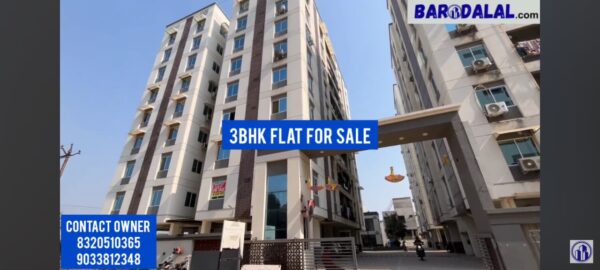 Full furnished 3bhk flat for sale in vadodara, sama chaani canal road, nakshatra heights