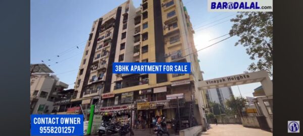 Semi furnished 3bhk apartment for sale in vadodara, somatalav, vinayak heights