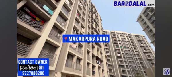 2bhk flat for sale in vadodara, makarpura road , skyonx samruddhi apartments