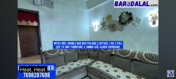 3bhk flat for sale in vadodara, pushpum heights 2, tarsali