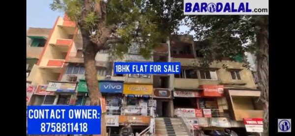 Semi furnished 1bhk flat for sale in vadodara, chhani jakat naka , mota apartment
