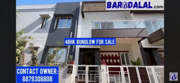4bhk bunglow for sale in vadodara, sun pharma road , shree darshan bunglows