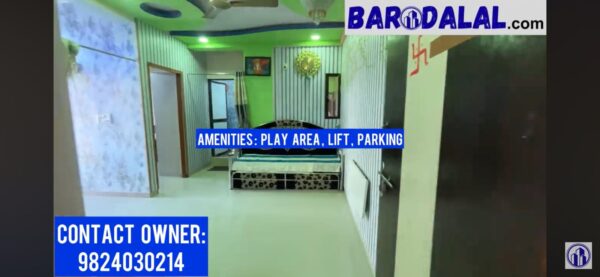 Fully furnished 1bhk flat for sale in vadodara, somatalav, siddheswar happiness flat