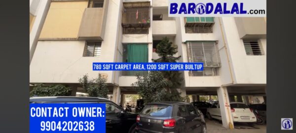Semi furnished 2bhk flat for sale in vadodara, nizampura, shrinath classic