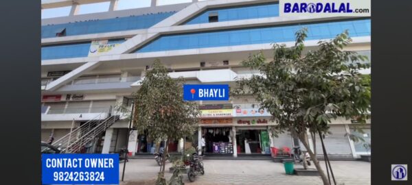 Ground floor shop for rent in vadodara, bhayli, broadway commercial