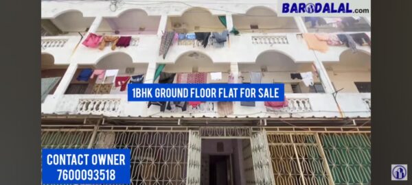 Ground floor 1bhk flat for sale in vadodara, gotri road, parmeshwar apartment