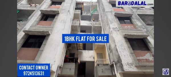 Semi furnished 1bhk flat for sale in vadodara, khodiyar nagar,  krishna vatika