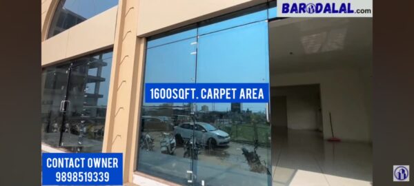Showroom for lease or rent in vadodara, waghodia road, shivalica palace