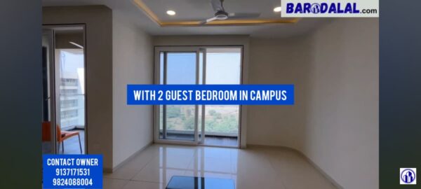 Semi furnished 3bhk flat for sale in vadodara, near nilamber circle, nilamber bellisimo 3