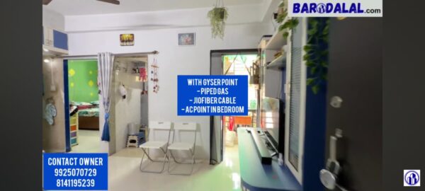 Furnished 1bhk flat for sale in vadodara, vasna-gotri road, elite harmony