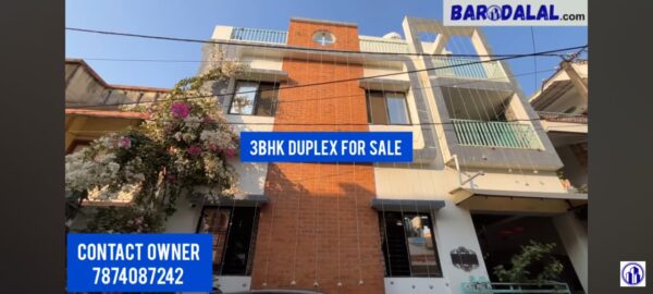 Ready to move 3bhk duplex for sale in vadodara, nizampura, pavan park society