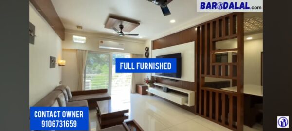 Full furnished 3bhk flat for sale in vadodara, subhanpura, haveli harmony